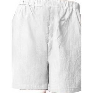 NEW LA RELAXED pleated linen shorts in off white